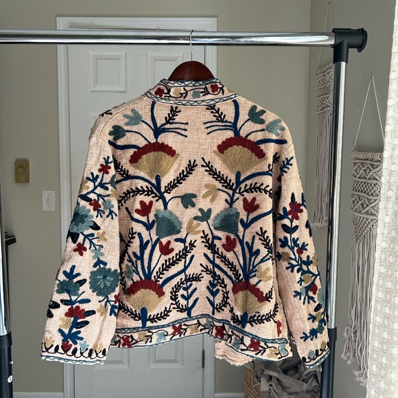 Hand Made and Embroidered Suzani Cropped Jacket - Picture 2 of 4